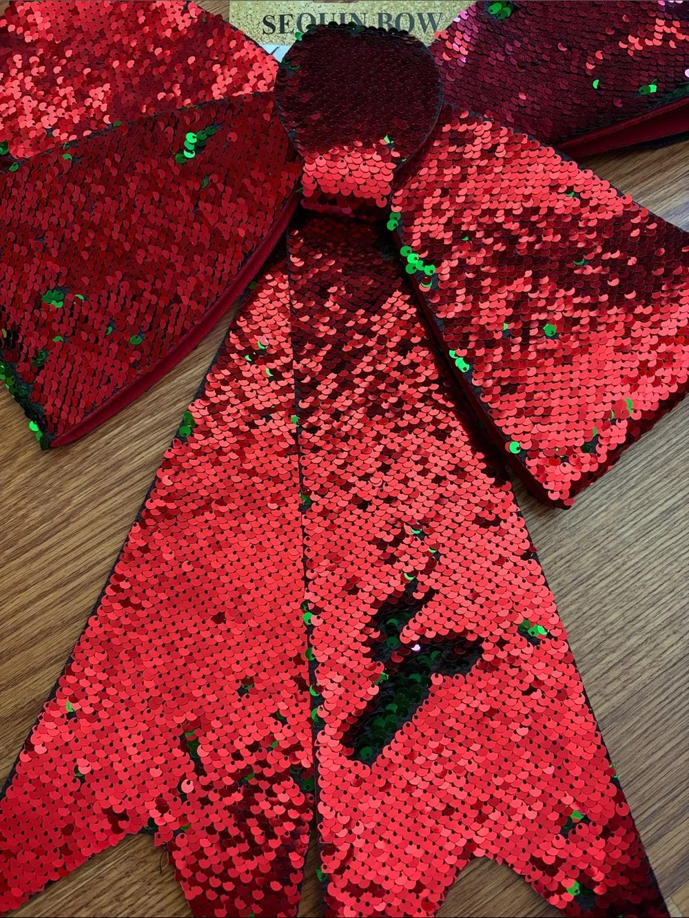 Red Sequin Holiday Bow